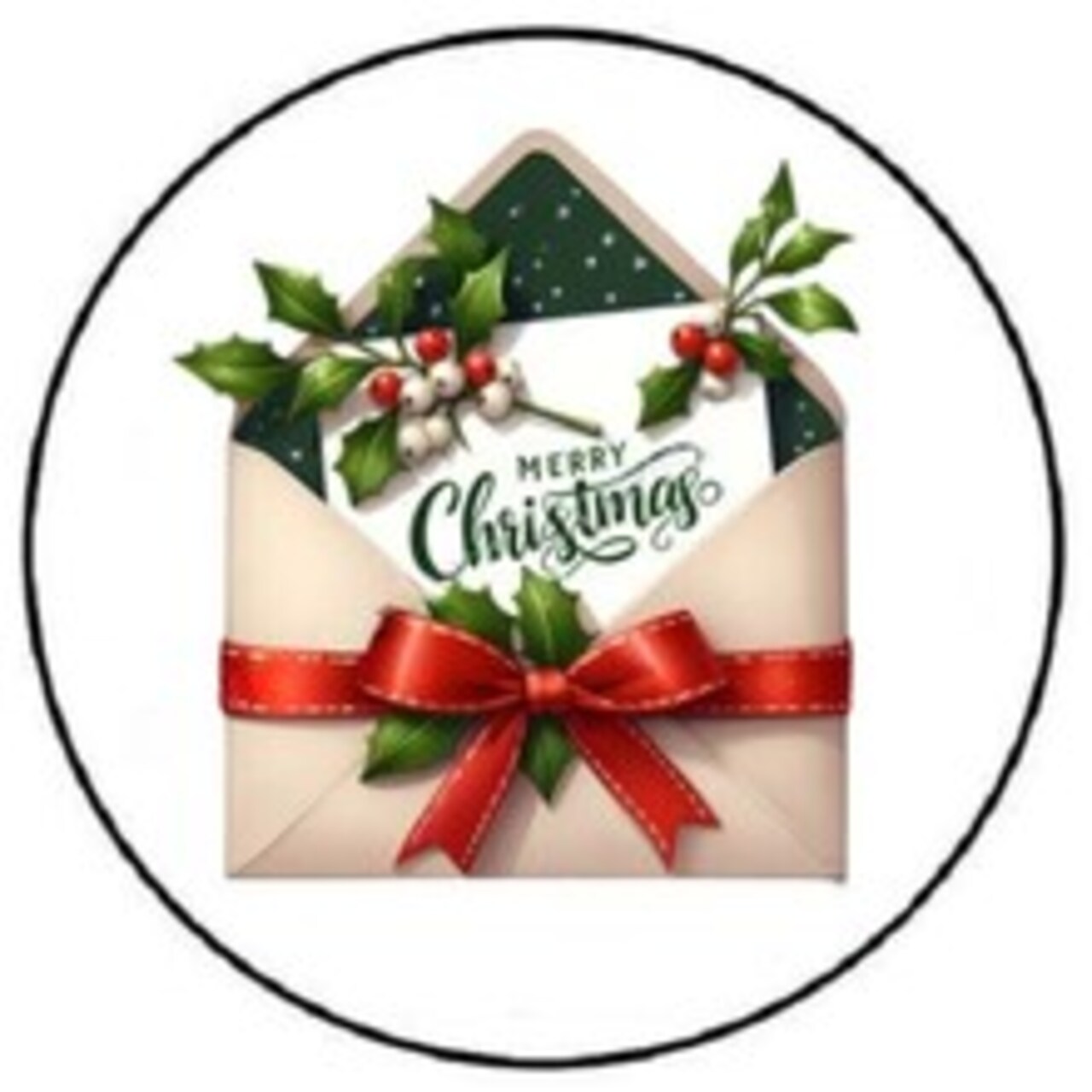 Kitcheniva Merry Christmas Mail Letter Envelope Seal Label Stickers Glossy/Matte 1.2" to 3"